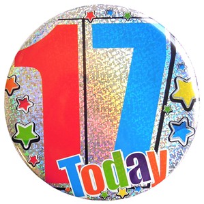 17 Today Holographic Big Badge