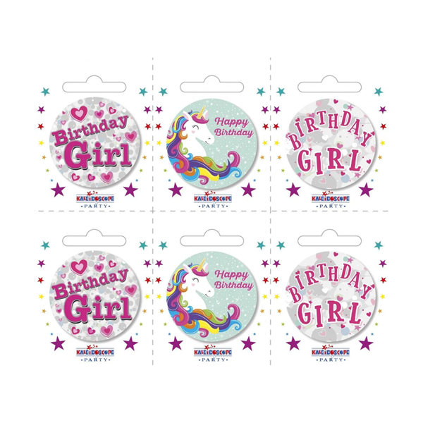 Birthday Girl Small Badges 6pk