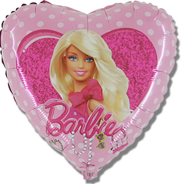 Barbie Polka Dots & Pearls 18" Heart Foil Balloon (Loose)