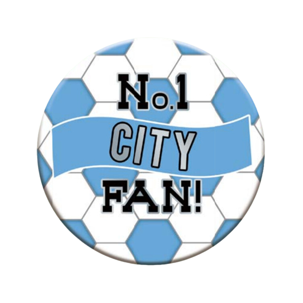 No.1 City Fan Football Jumbo Badge 15cm