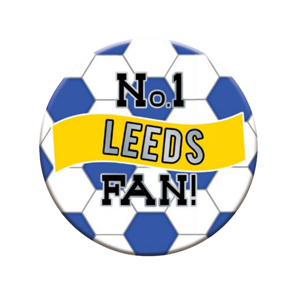 No.1 Leeds Fan Football Jumbo Badge 15cm