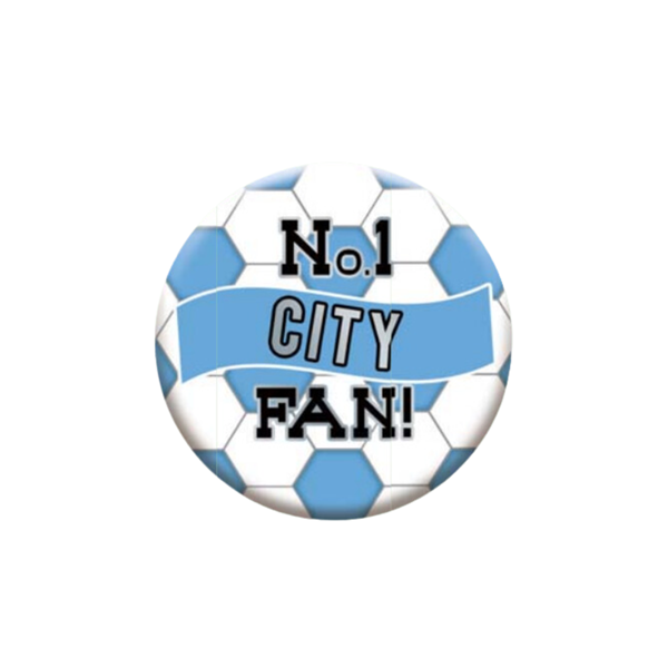 NEW No.1 City Fan 5.5cm Football Badges 6pk