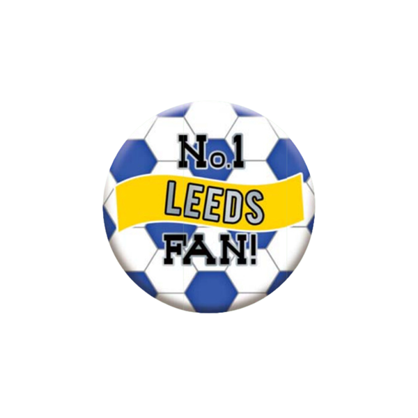 No.1 Leeds Fan 5.5cm Football Badges 6pk