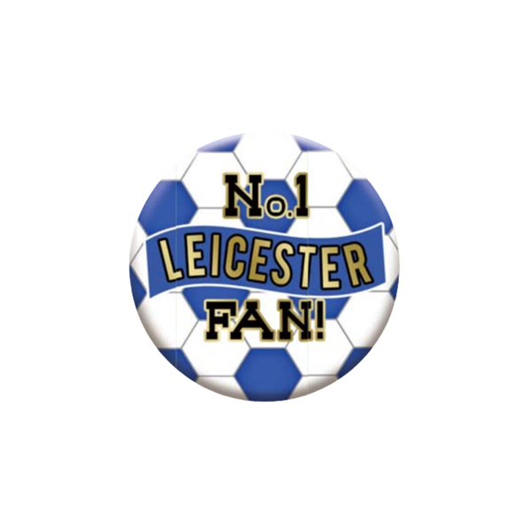 No.1 Leicester Fan 5.5cm Football Badges 6pk