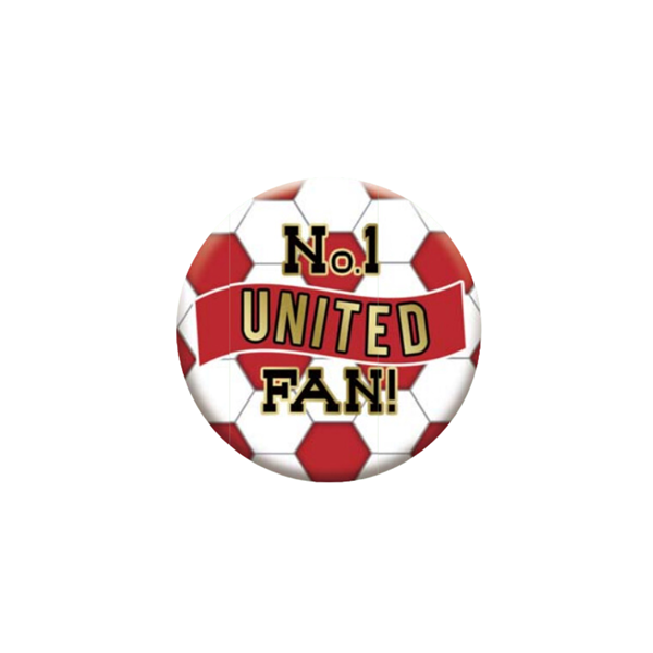 NEW No.1 United Fan 5.5cm Football Badges 6pk