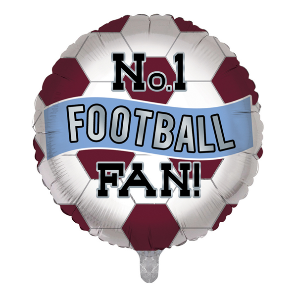 Football No.1 Fan Claret & Blue 18" Foil Balloon