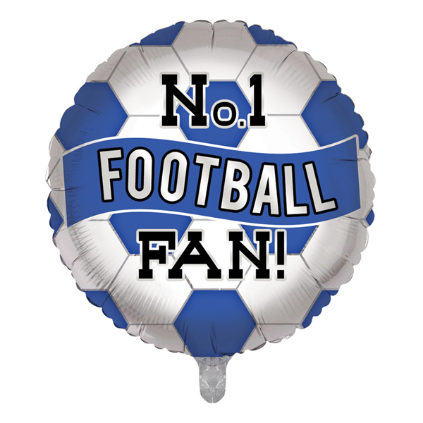 Football No.1 Fan Blue & White 18" Foil Balloon