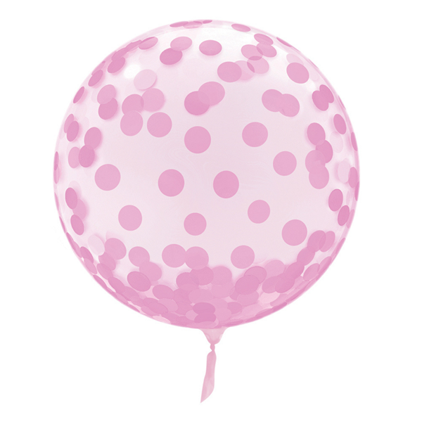 Pink Spots 18" - 22" Clear Sphere Vortex Balloon