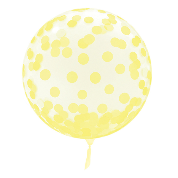 Yellow Spots 18" - 22" Clear Sphere Vortex Balloon