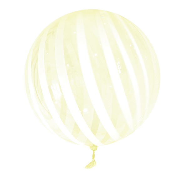 Yellow Stripes 18" - 22" Clear Sphere Vortex Balloon