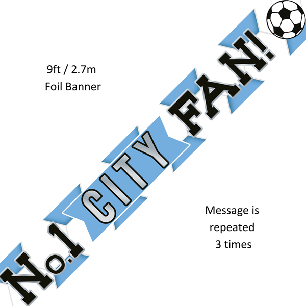 No.1 City Fan 9ft Holographic Foil Banner