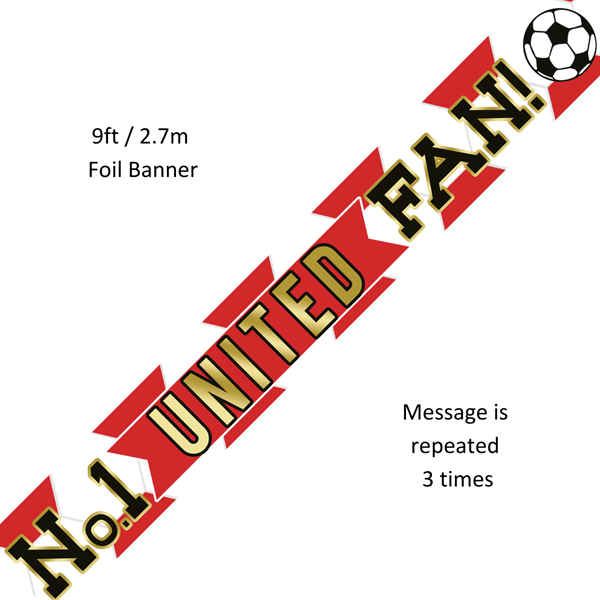NEW  No.1 United Fan 9ft Holographic Foil Banner