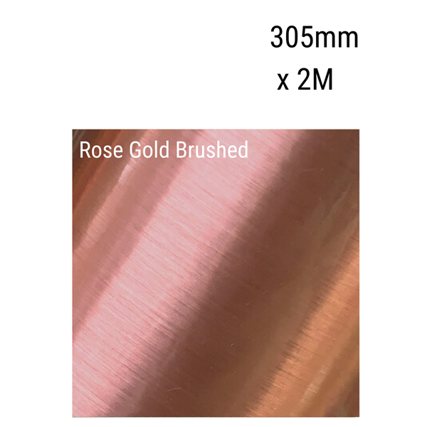 Rose Gold Brushed Aluminium Vinyl 305mm x 2M