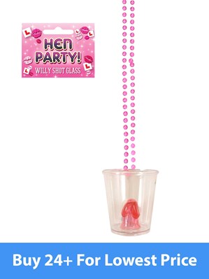 Hen Party Willy Shot Glass with Necklace