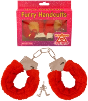 Hen Party Red Furry Handcuffs
