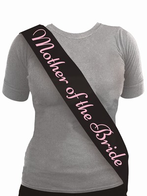 Deluxe Black Hen Party Mother of the Bride Sash