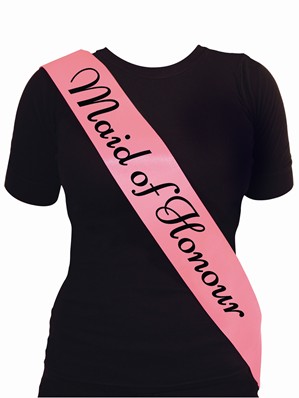 Deluxe Pink Hen Party Maid of Honour Sash