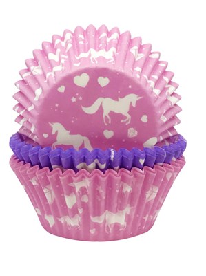 Unicorn Cupcake Cases Pink & Purple 75pk