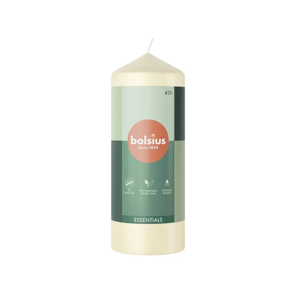 NEW Bolsius Essentials Pillar Candle Soft Pearl 150 x 58mm