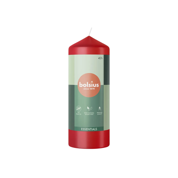 NEW Bolsius Essentials Pillar Candle Red 150 x 58mm
