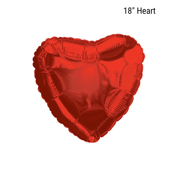 Red Love Heart 18" Foil Balloons 10pk (Loose) Bulk Pack