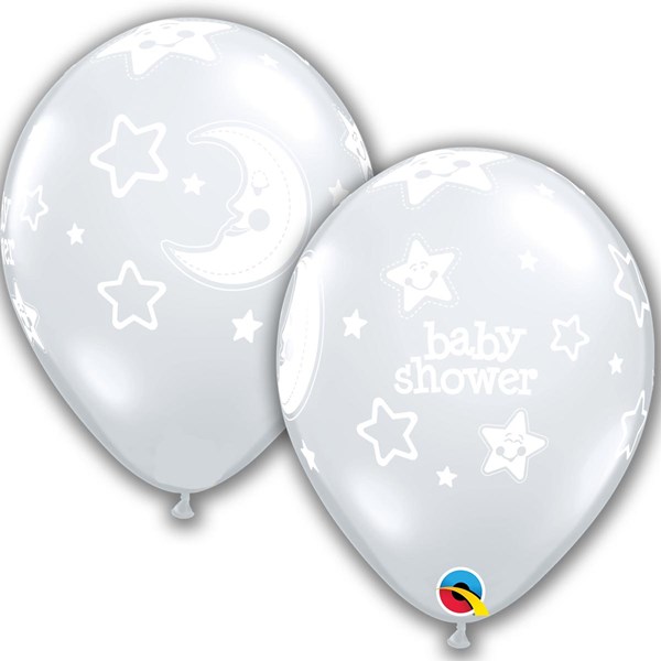 Diamond Clear Baby Shower 11" Latex Balloons 25pk