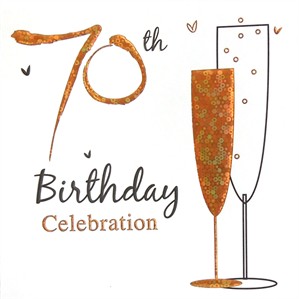 70th Birthday Party Invitations with Envelopes - 6pk