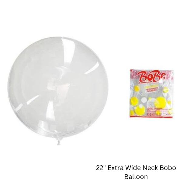 NEW 22" BoBo Clear Wide Neck Plastic Bubble Balloon 50pk