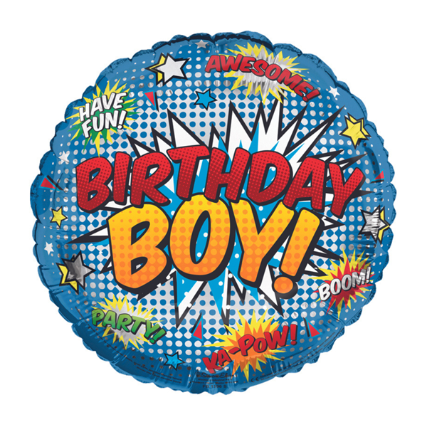 Birthday Boy 18" Comic Foil Balloon