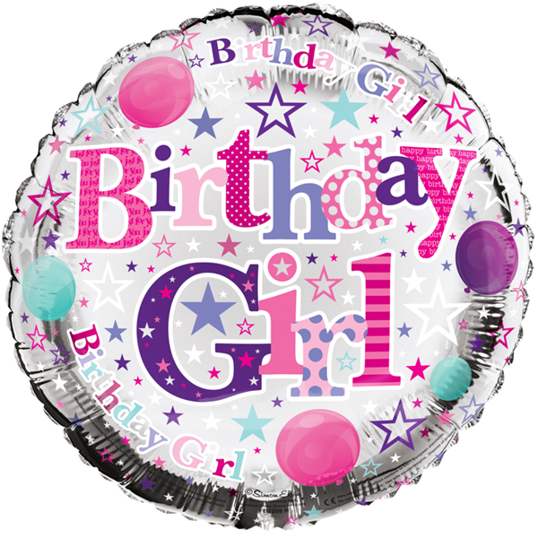 Birthday Girl 18"  Foil Balloon