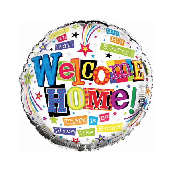 18" Welcome Home Round Foil Balloon