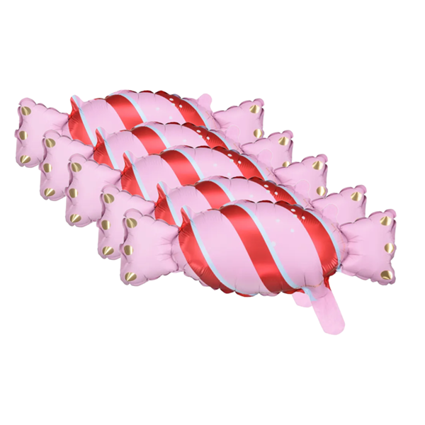 Candy Striped Sweets 15" Mini Foil Balloons 5pk (Self-Seal)