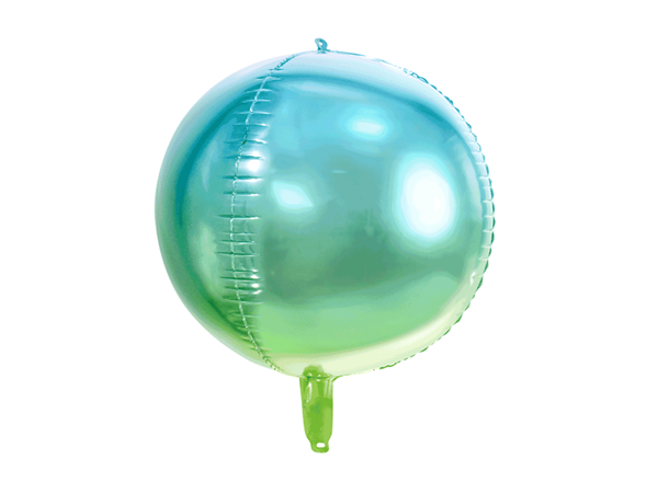 Ombre Blue & Green Ball 13.8" Foil Balloon