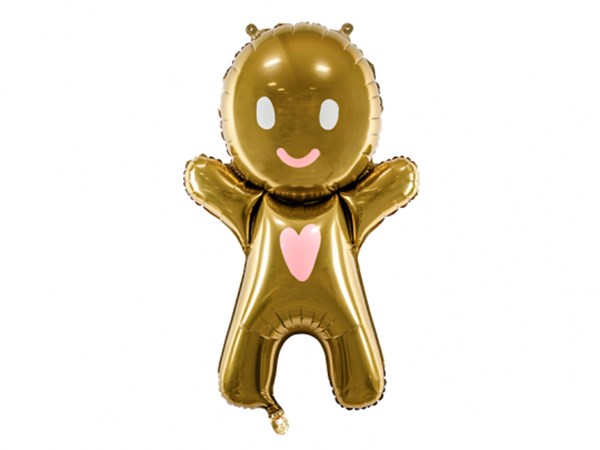 Christmas Gold Gingerbread Man 34" Foil Balloon