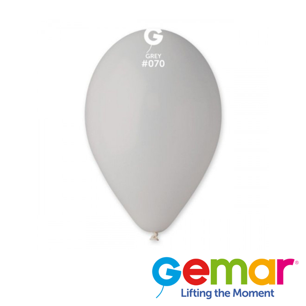 Gemar Standard Grey 12" Latex Balloons 50pk
