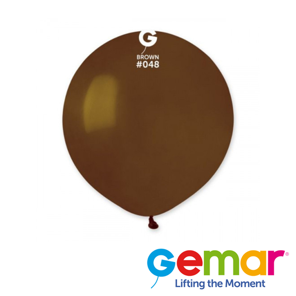 Gemar Standard Brown 19" Latex Balloons 25pk