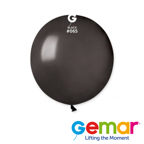 Gemar Metallic Black 19" Latex Balloons 25pk