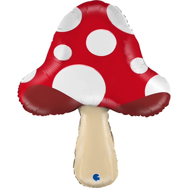 Red & White Spotted Mushroom 26" Large Foil Balloon
