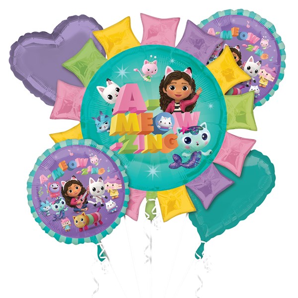 NEW Gabby's Dollhouse Foil Balloon Bouquet 5pc