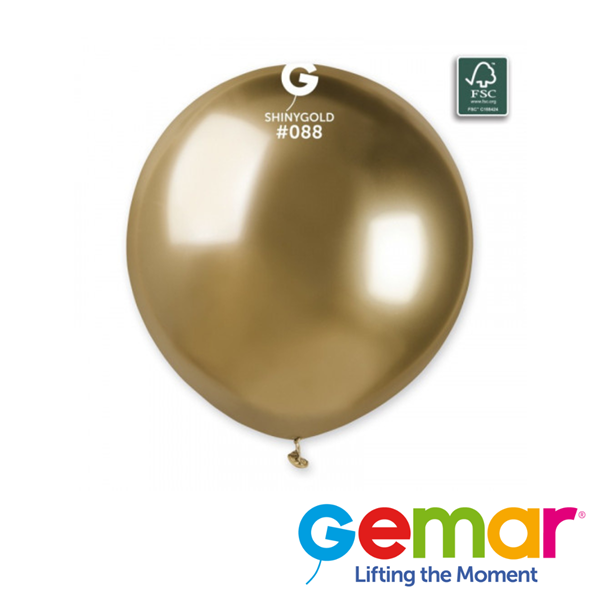 Gemar Shiny Gold 19" Latex Balloons 25pk