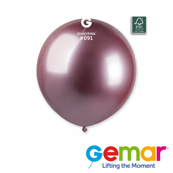 Gemar Shiny Pink 19" Latex Balloons 25pk