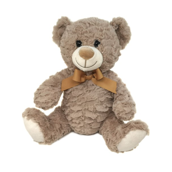 Beige Teddy Bear with Ribbon 10.5"