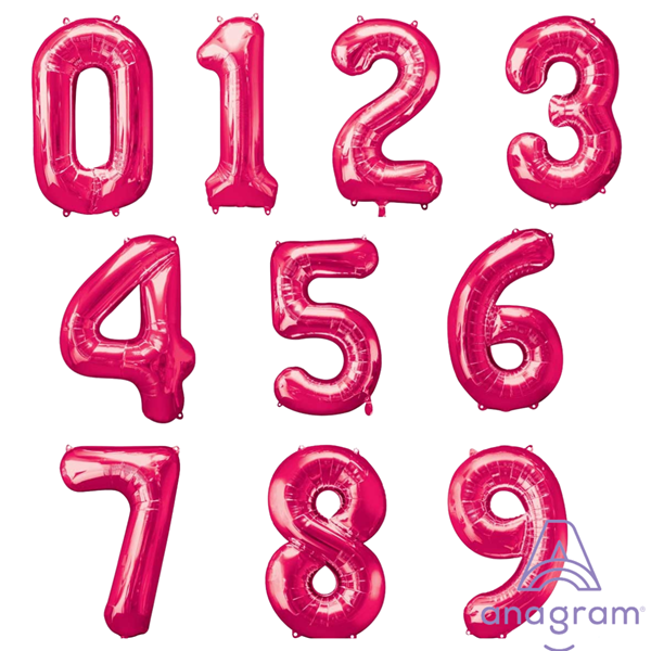 Anagram Magenta 34" Foil Number Balloons