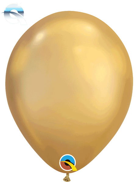 Qualatex 11" Chrome Gold Latex Balloons