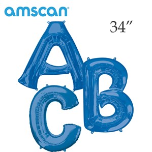 SPECIAL OFFER - Blue 34" Supershape Foil Letter Balloons