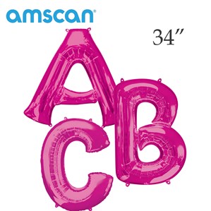 Pink 34" Supershape Foil Letter Balloons