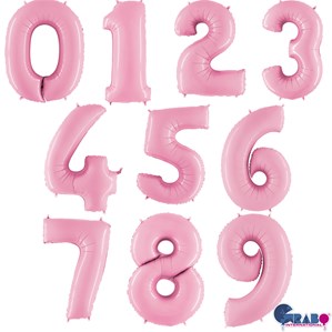 Grabo Globo Rosa Pastel Jumbo Número Foil 40in - 1 – Toy World Inc