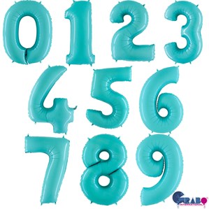 Grabo Pastel Blue 40" Foil Number Balloons
