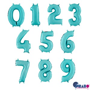 Pastel Blue 14" Foil Number Balloons