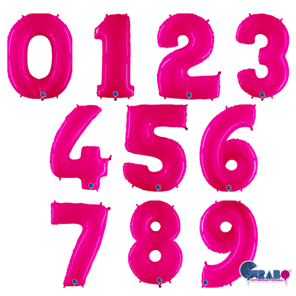 Grabo Special Pink Fluo 40" Number Balloon
